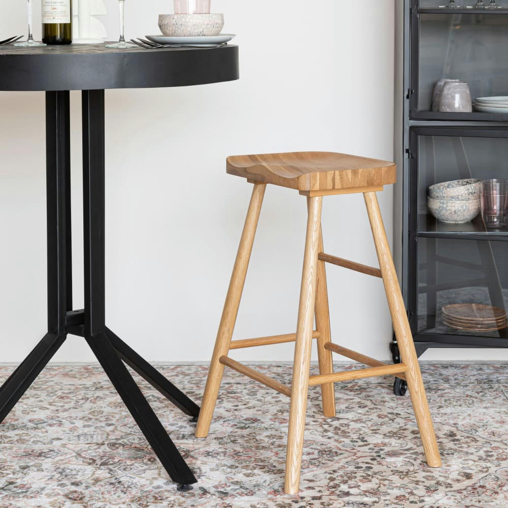 VANDER - Tabouret de bar en bois 65,5cm bois clair