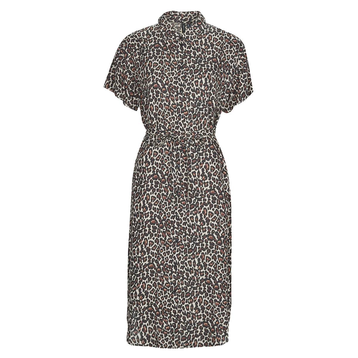 Vero Moda - VMBUMPY SS CALF SHIRT DRESS NOOS - Leopard