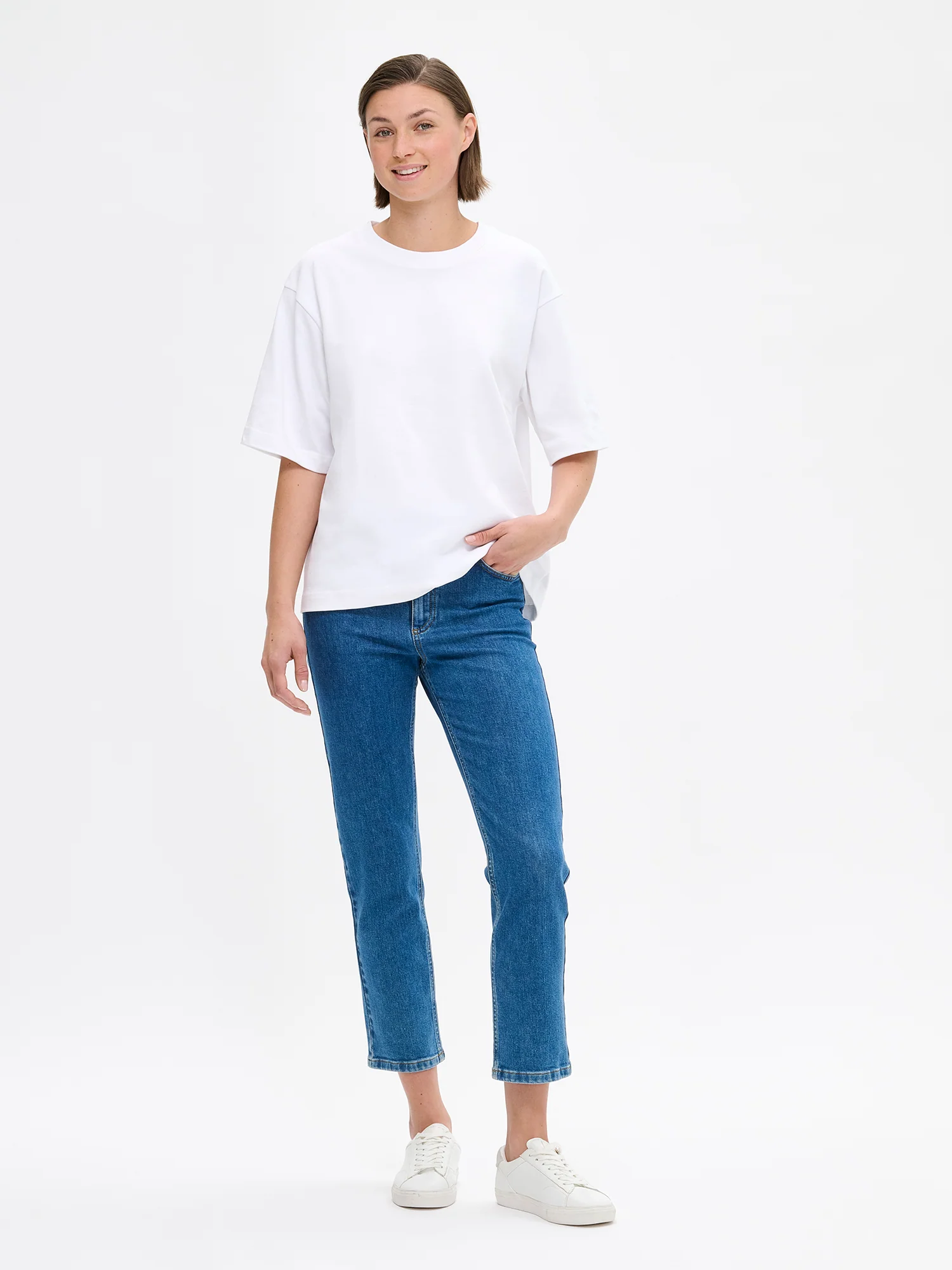 CROPPED KAPEE farkut - sininen