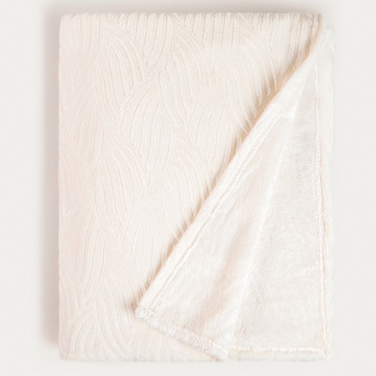 Koc EMBER ecru we wzór 150x200 CM