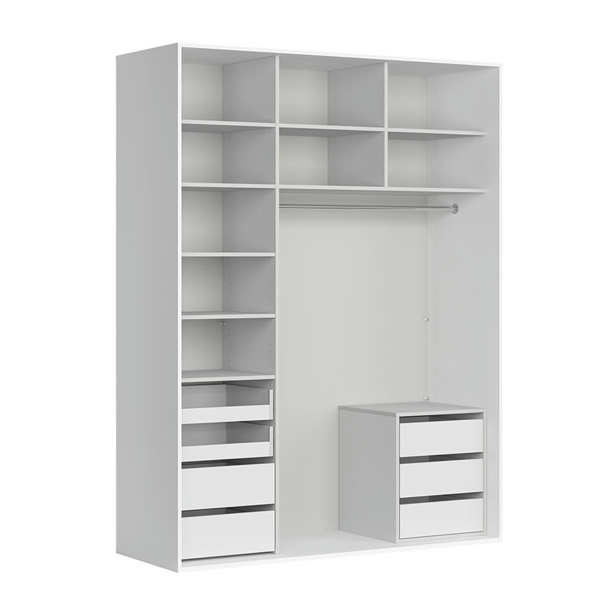 - Dressing L180 x H240 cm stratifiés blanc