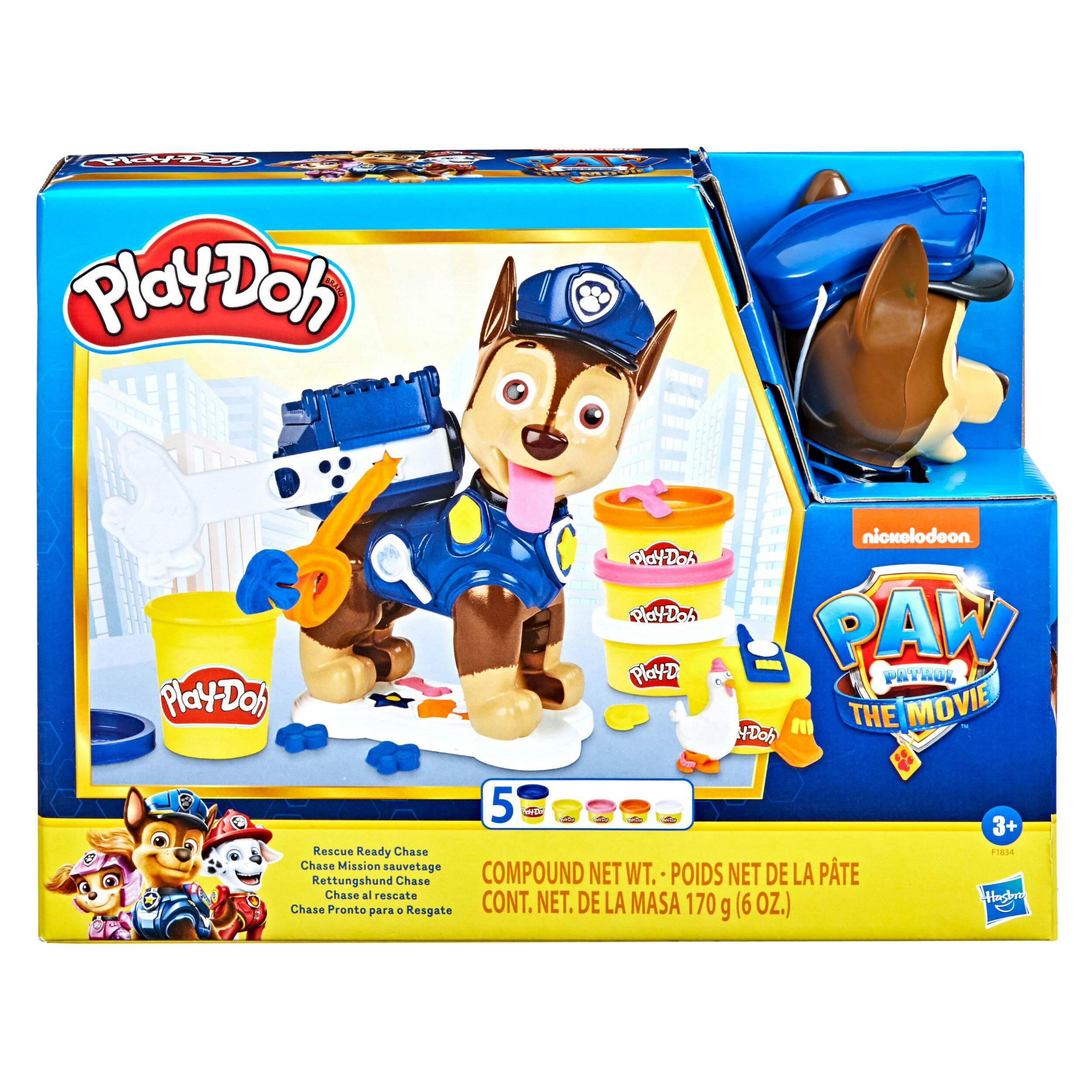 Play-Doh Paw Patrol The Movie Rescue Ready Chase Playset, Non-Toxic, 6 oz, 5-pc, Ages 3+