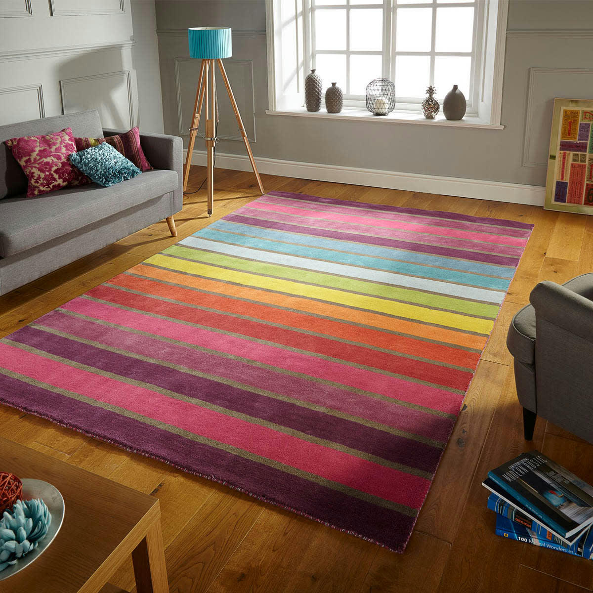FR DESIGN - Tapis coloré en pure Laine Multicolore 120 x 170