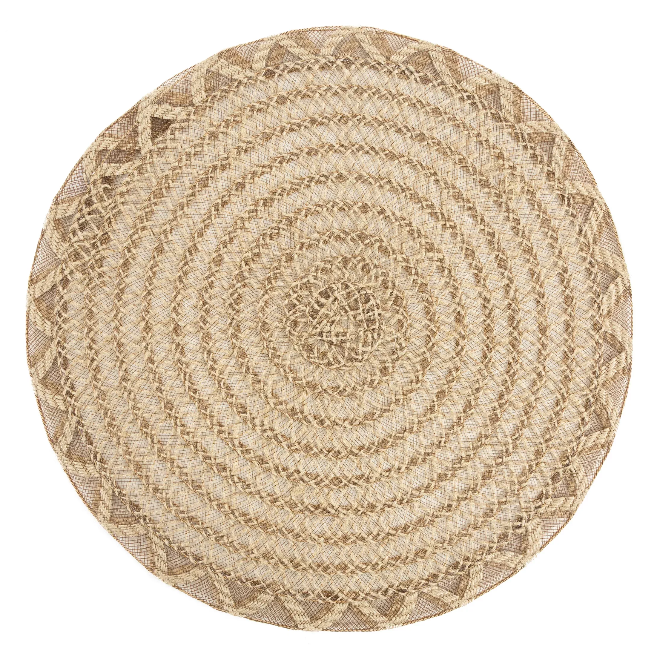 Podkładka na stół naturalna z juty średnica 38 cm GWEN w stylu boho