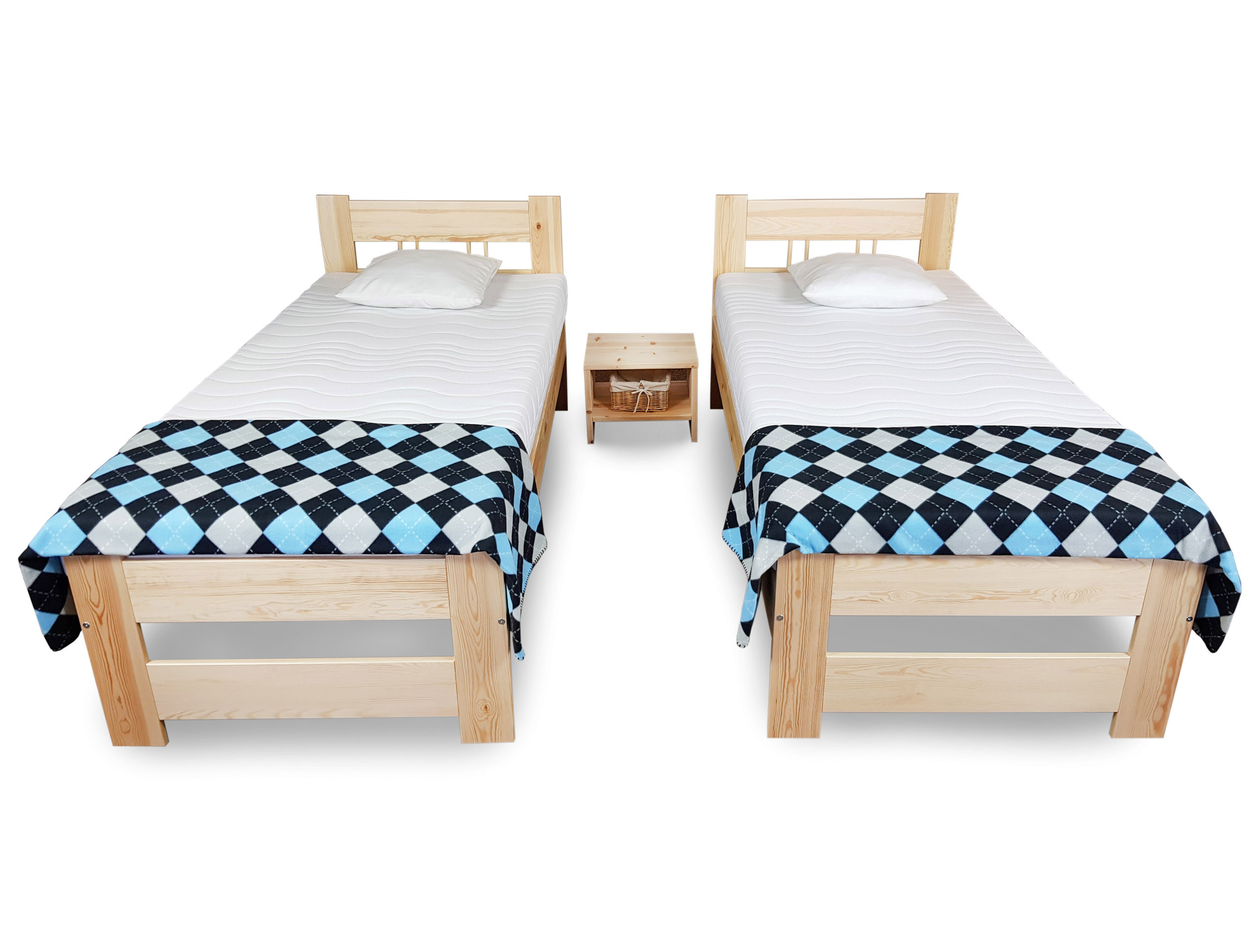 Łóżko 90x200 Hotelowe Sosnowe - 2 szt., kolor sosnowy