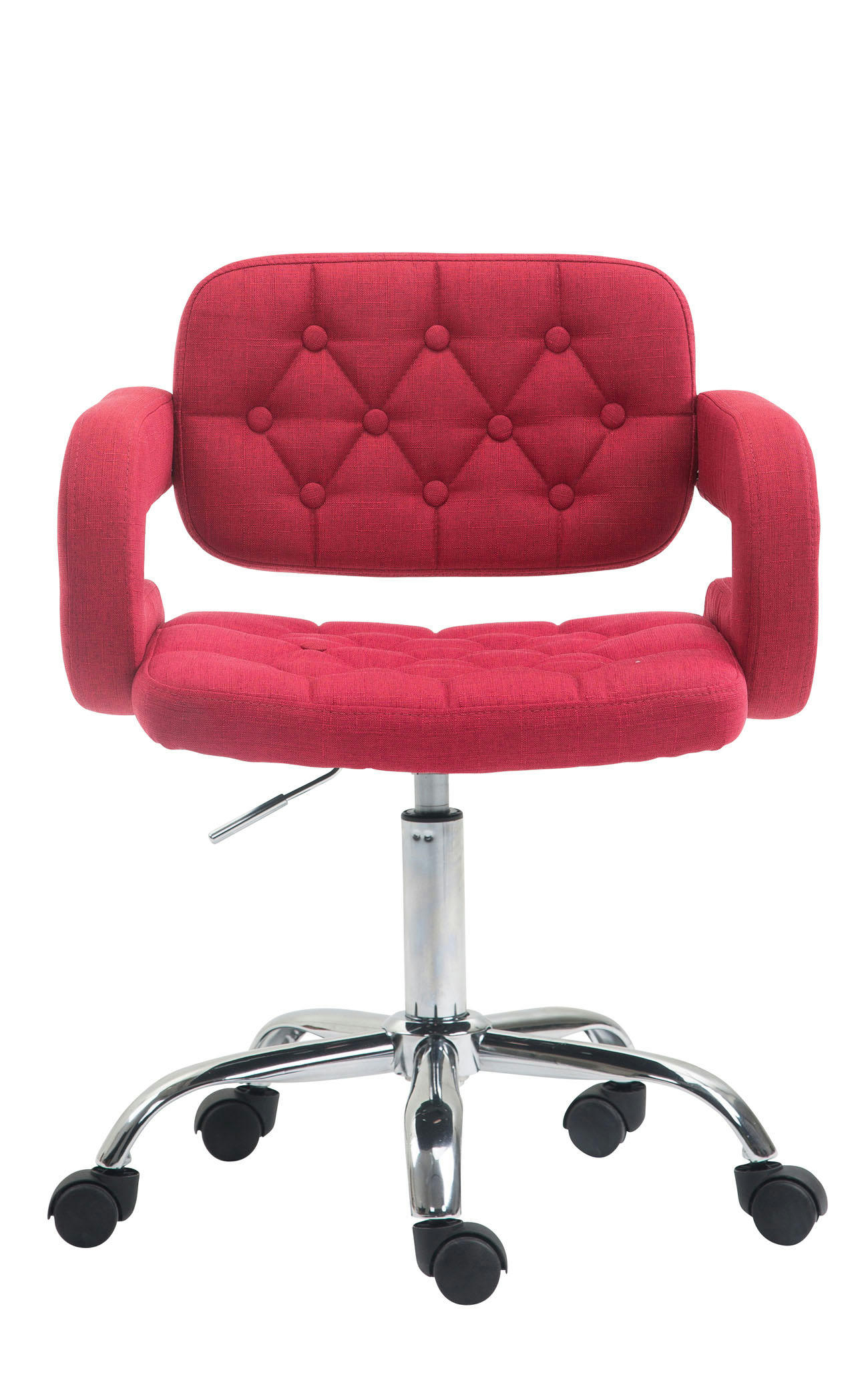 DUBLIN - Tabouret de travail réglable pivotant en tissu Rouge