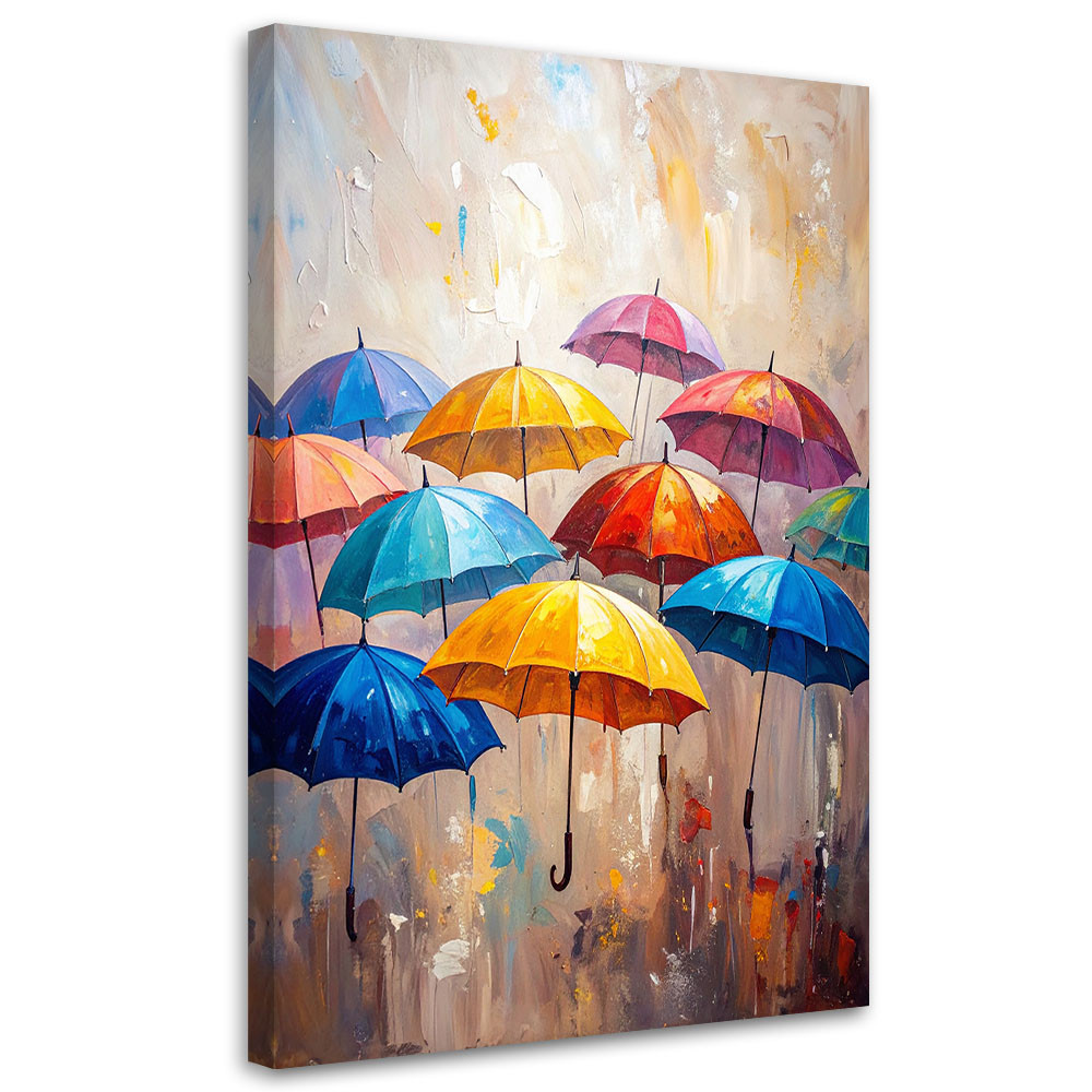 Feeby Obraz do pokoju młodzieżowego, Kolorowe Parasolki Abstrakcja 40x60