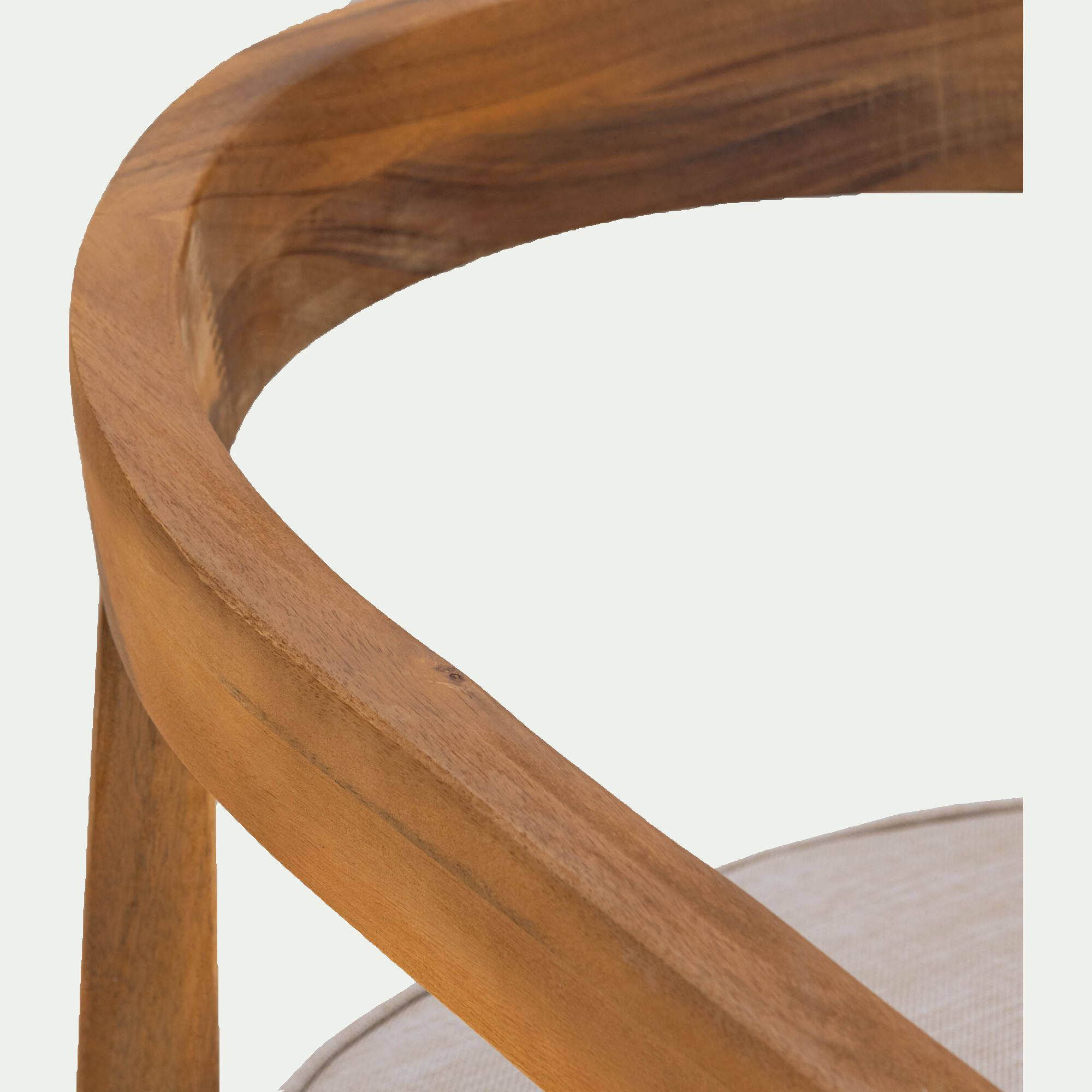 GARLABAN - Chaise de jardin avec accoudoirs en acacia avec coussin - bois clair