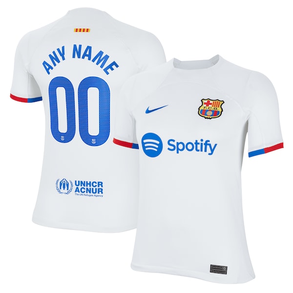 Barcelona Nike Youth 2023/24 Away Custom Replica Jersey - White