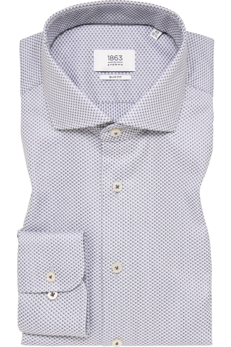 ETERNA 1863 Slim Fit Hemd silber, Strukturiert