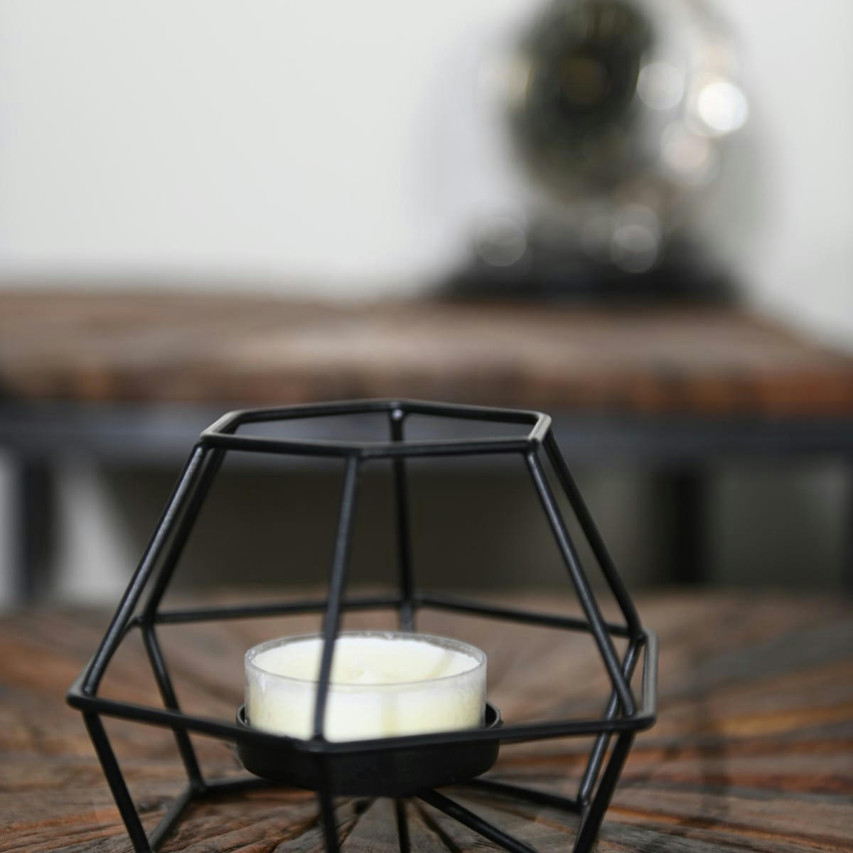 KUNDA BLACK - Photophore en métal 10 cm