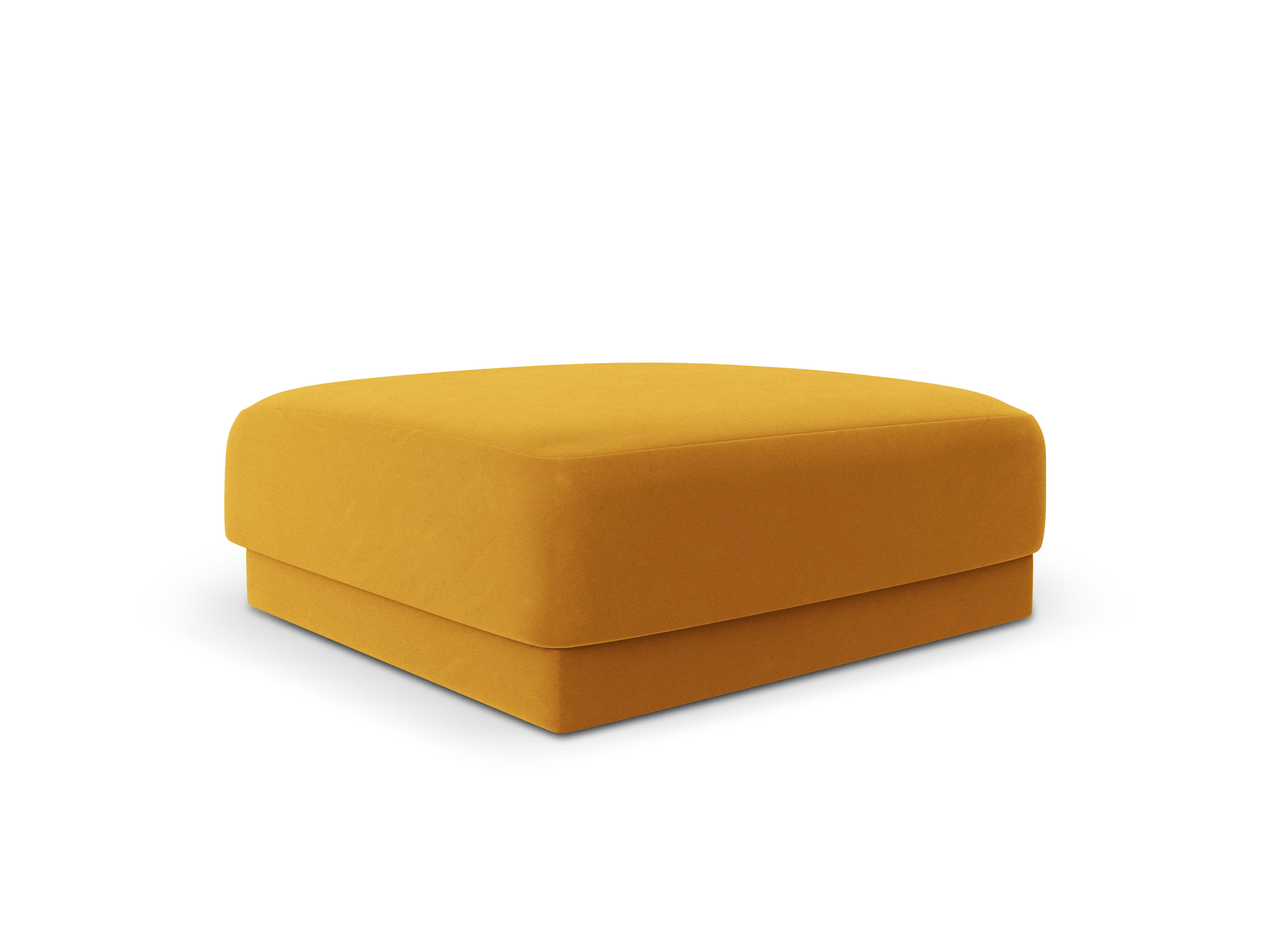 MILEY - Pouf 1 place en tissu velours jaune
