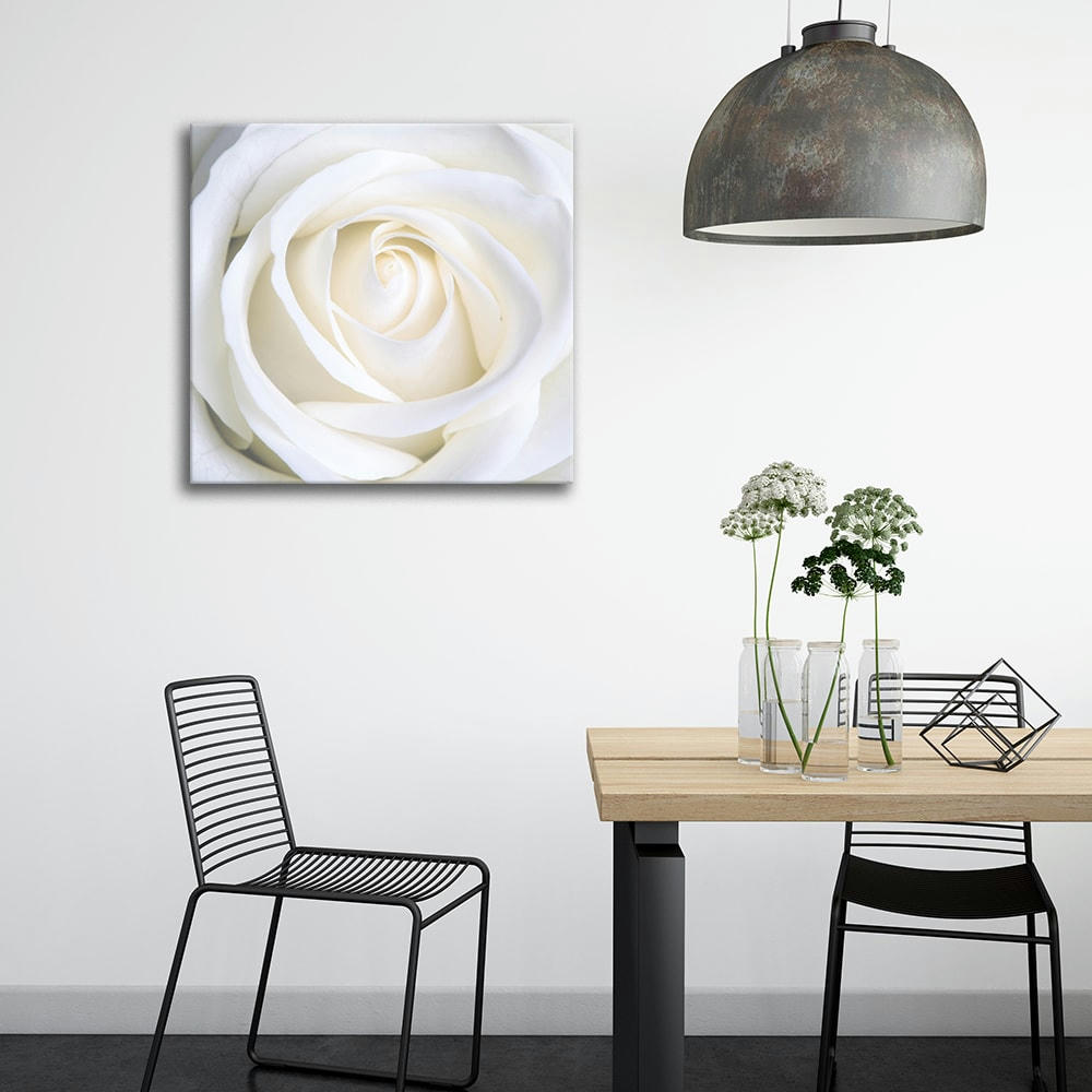 - Tableau impression sur toile rose blanche 60x60cm