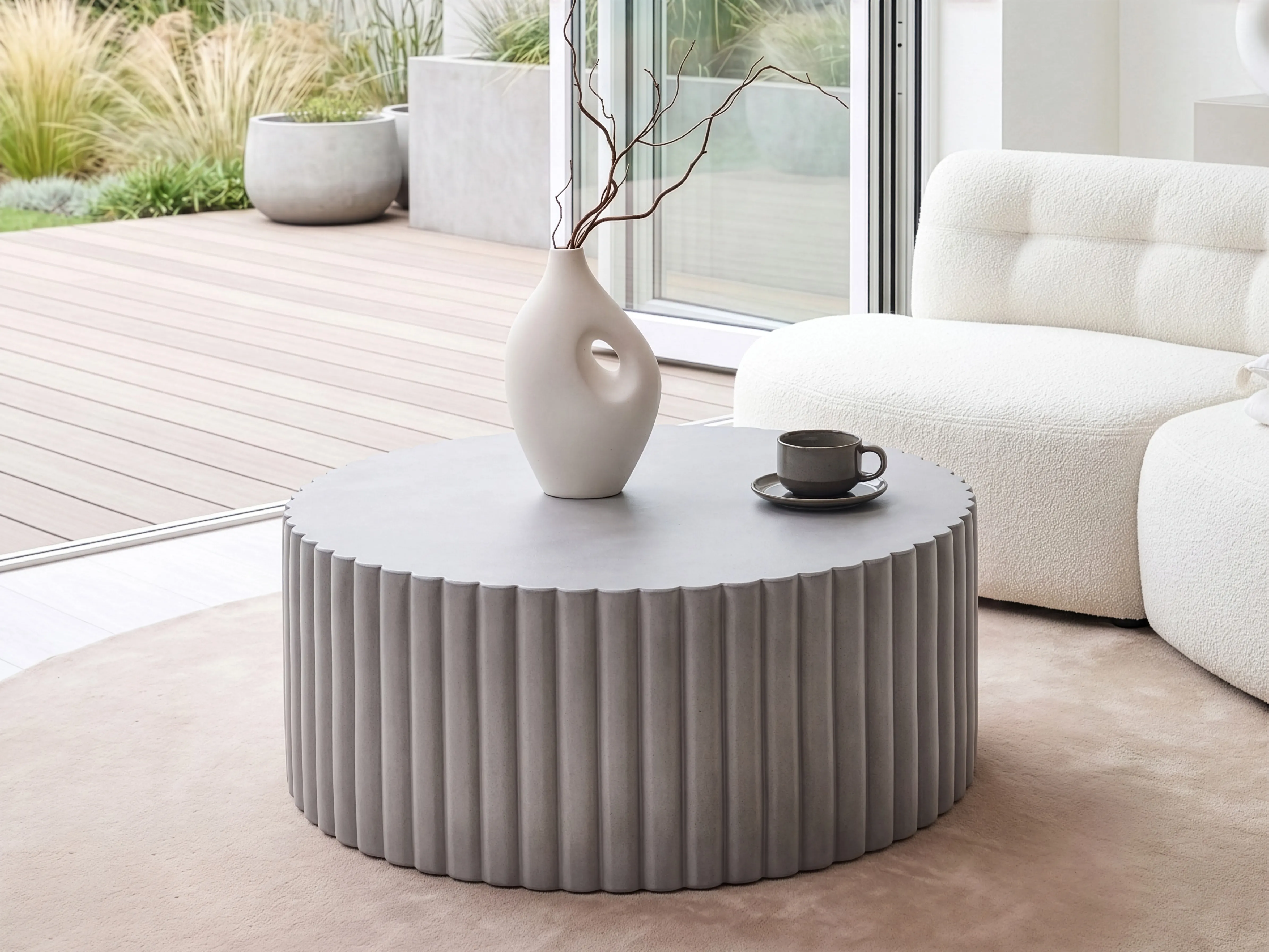 Coffee Table POZZA 117 cm 117 cm Grey