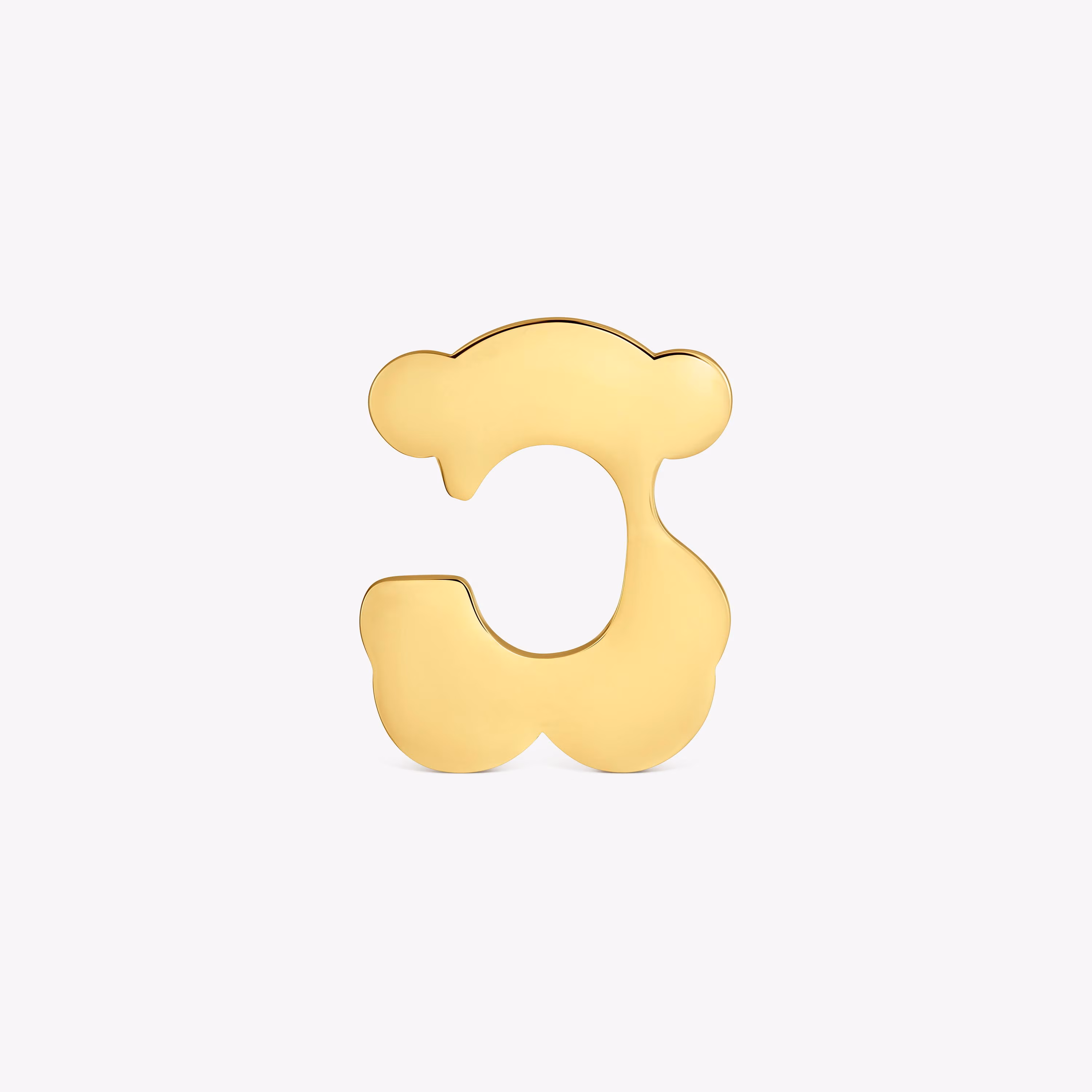 Earcuff oso de acero dorado Galaxy