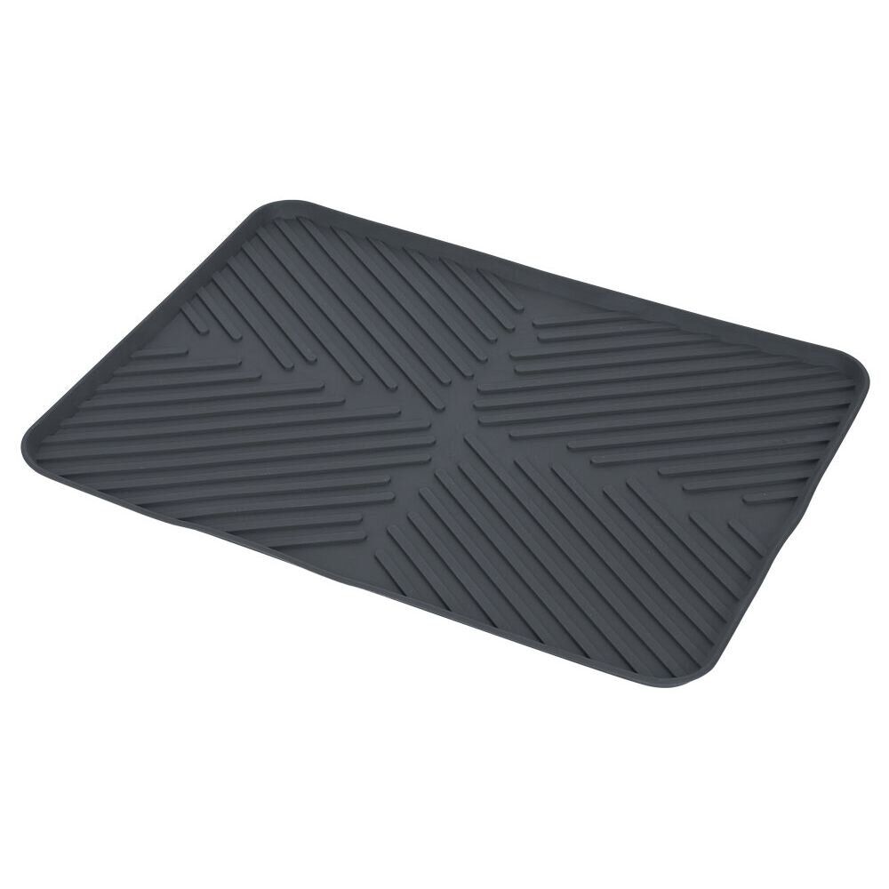 Tapis égouttoir en plastique rainuré gris - L.40xl.30cm