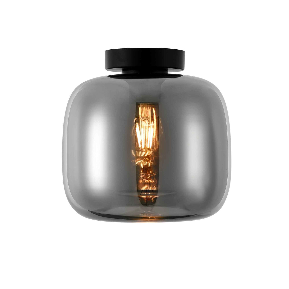 Artdelight plafondlamp Preston - 1 lichts - 24 x 23  cm - zwart
