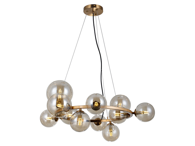 Lampa wisząca Canello 11-punktowa stalowa złota
