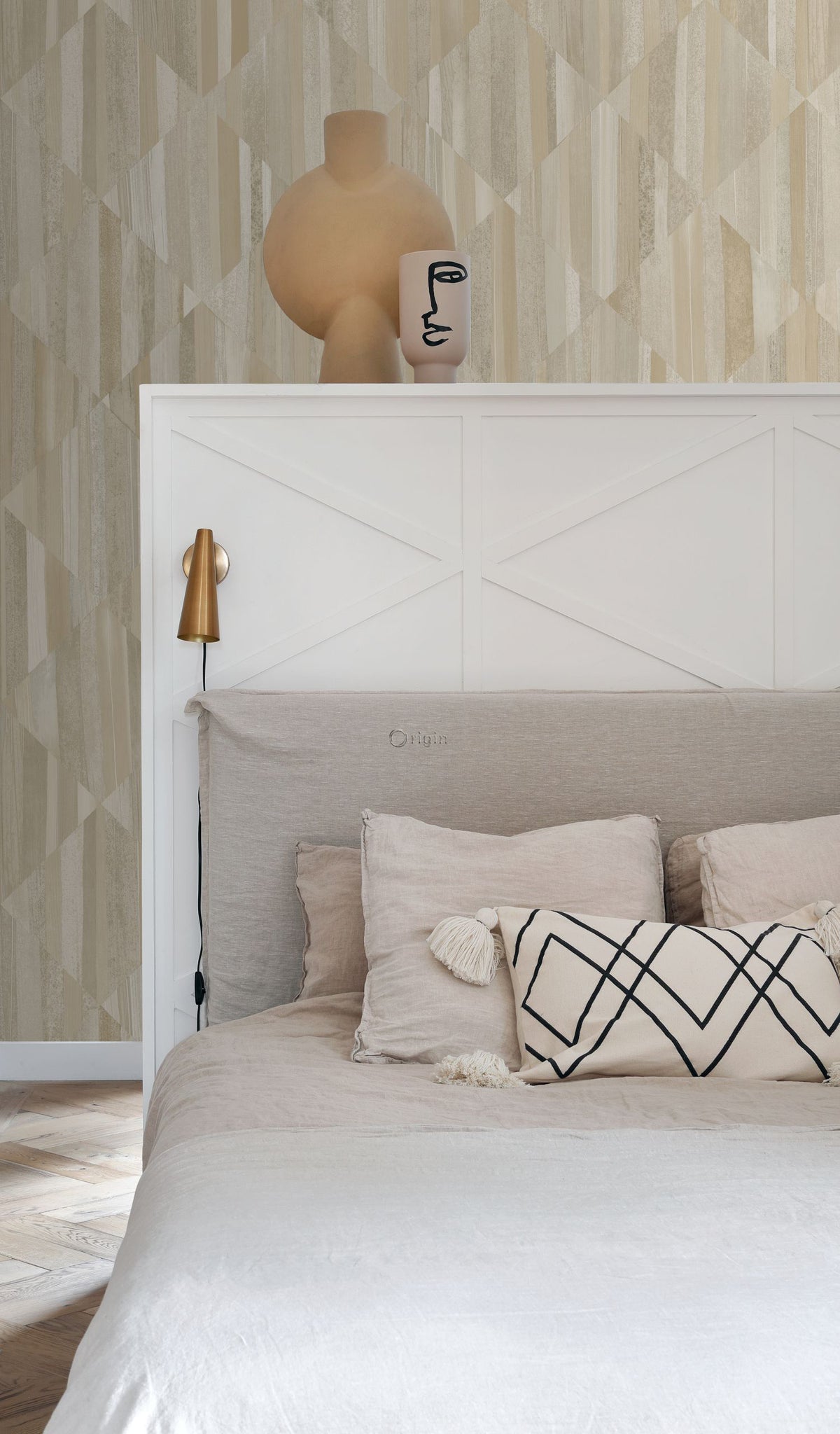 Origin Wallcoverings fotobehang 3D-houtmotief zand beige - 150 x 279 cm - 357295