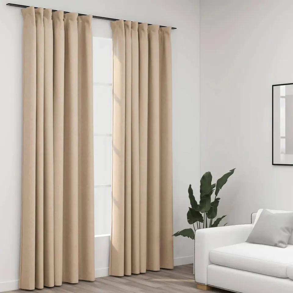 vidaXL - Gordijn - Beige - Stof - 140 x 245 cm - 2 stuks