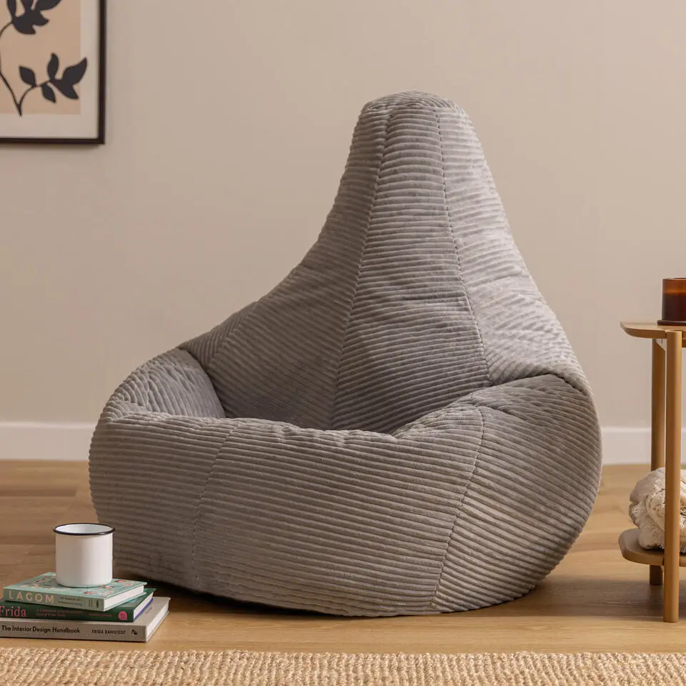 icon - Dalton XL Zitzak Fauteuil - Gaming - Ribfluweel - Grijs