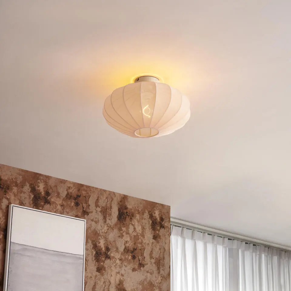 Qazqa plafondlamp bida beige e27