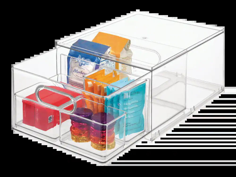 The Home Edit by iDESIGN Clear Stackable Divided Customizable Storage Drawer, 11.5-L