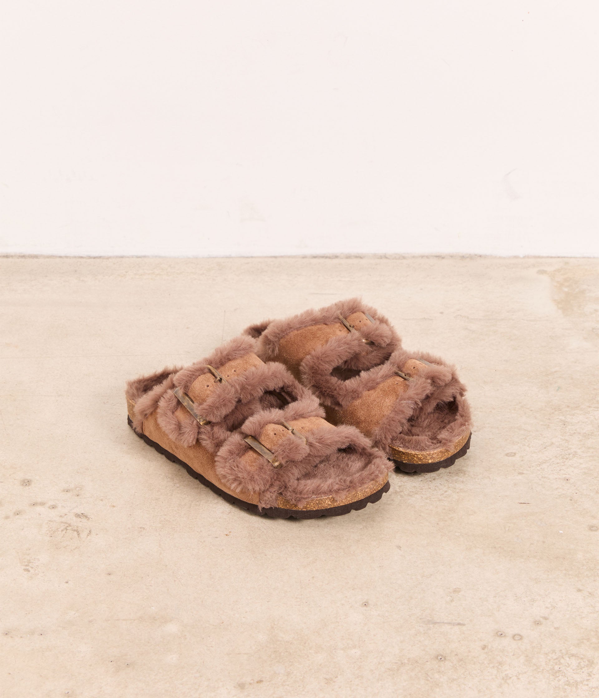 Mules taupe fourrées Zven