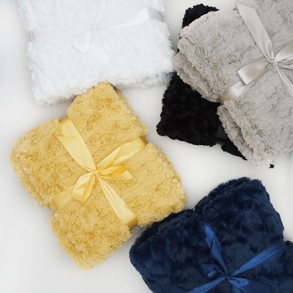 Millihome Morgan Rattan Faux Fur Throw Blanket 50"x60"
