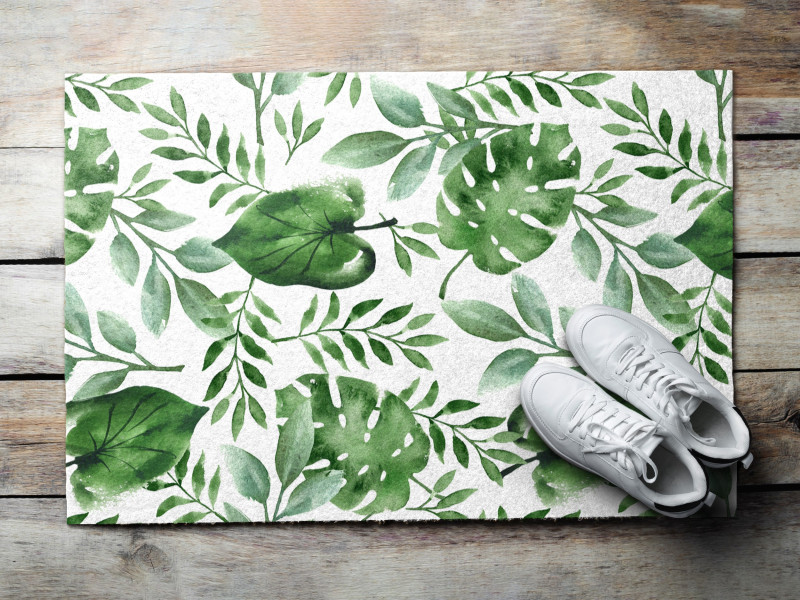 Mata wejściowa 60x40 Liście Monstera zielona wycieraczka Tulup