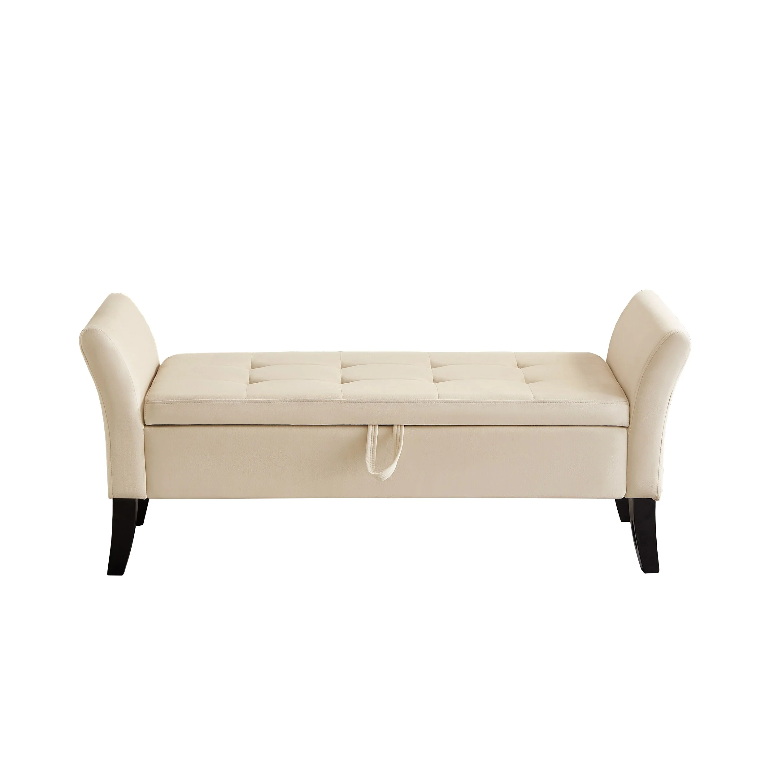 51.5' Velvet Upholstered Ottoman Bench with Flip Top, Long Bench for Bedroom or Living Room