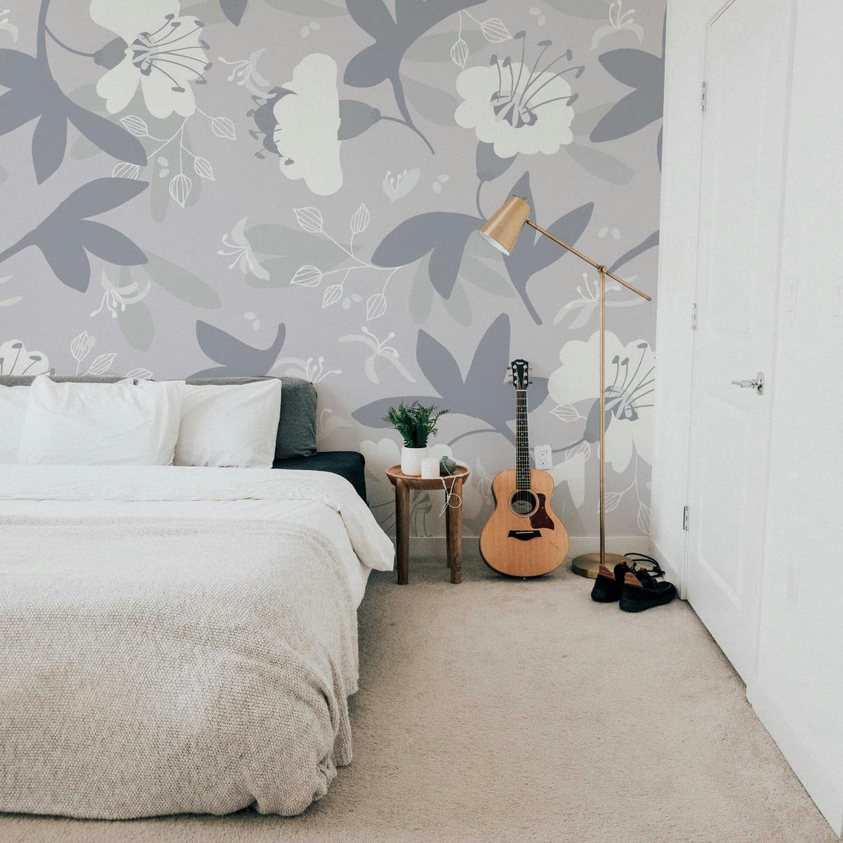 - Papier peint panoramique motifs fleuris 255 x 250 cm