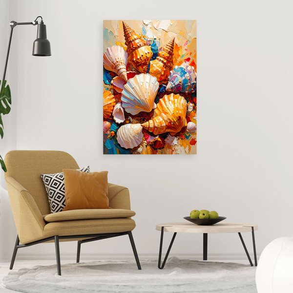 Feeby Obraz do łazienki salonu, Kolorowe Muszle Morskie 40x60
