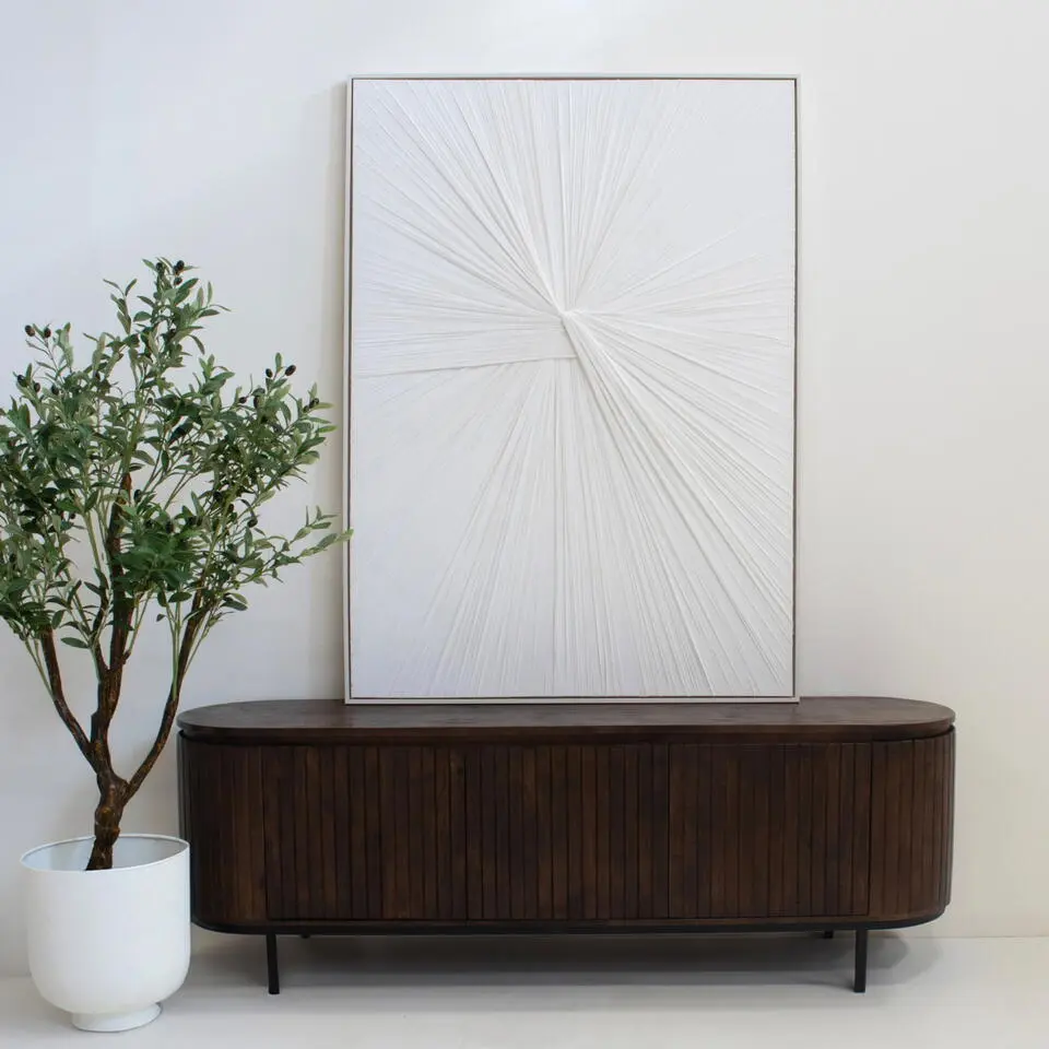 Tv-meubel Mangohout Donkerbruin - 170x45x57cm - 3 Deuren - Tora