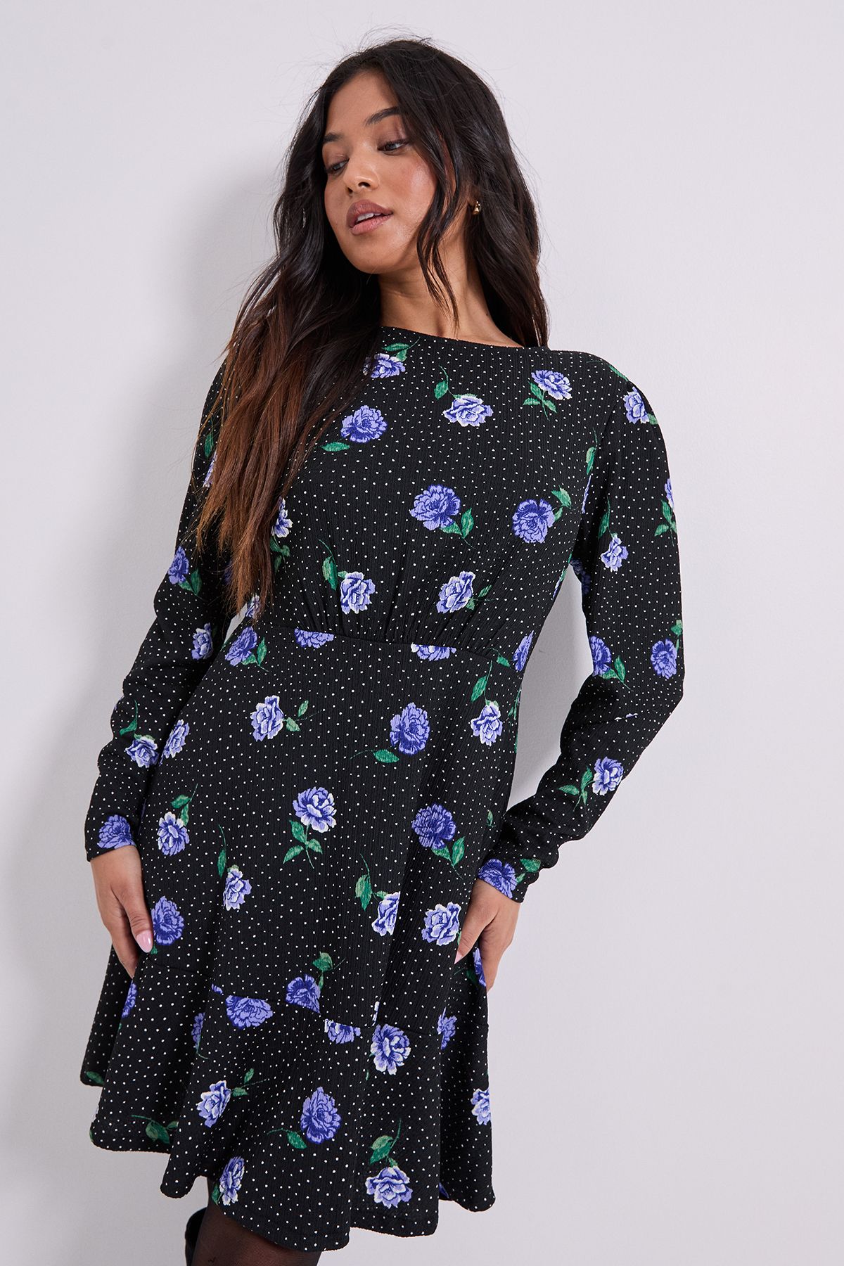 Dorothy Perkins Petite Wrap Skirt Detail Jersey Mini Dress
