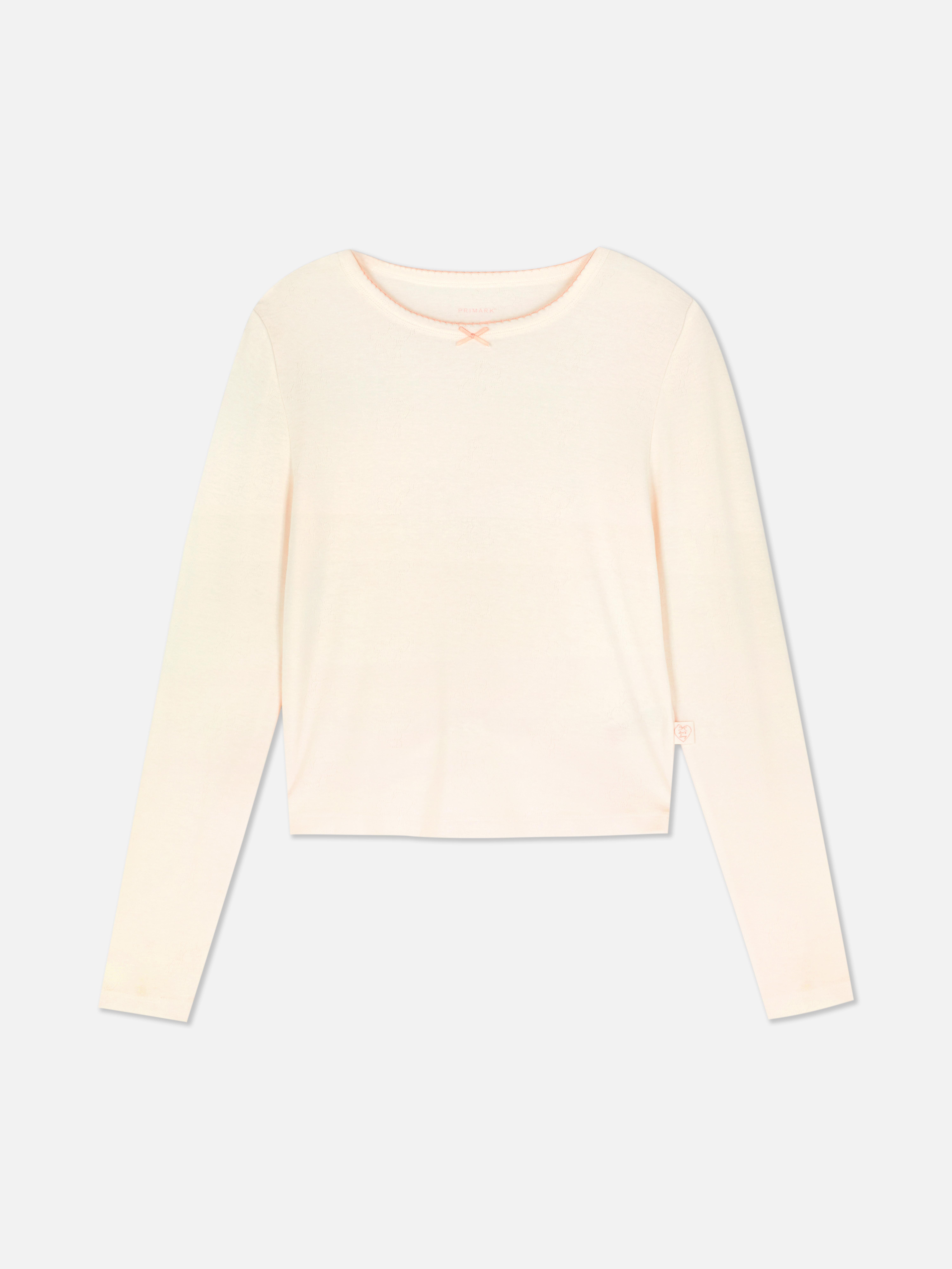 Long Sleeve Pointelle Pajama Top