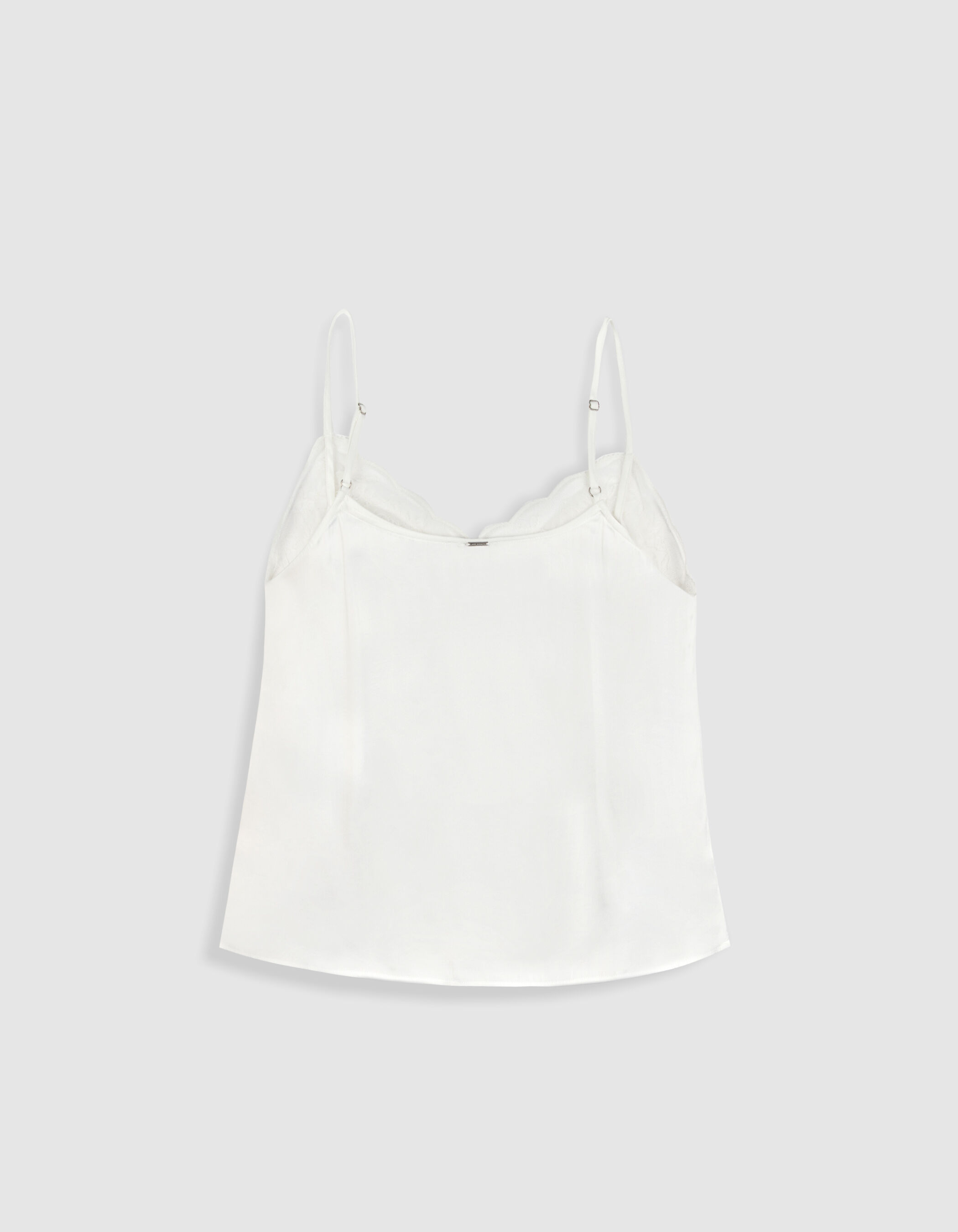 Top caraco fines bretelles blanc dentelle Femme