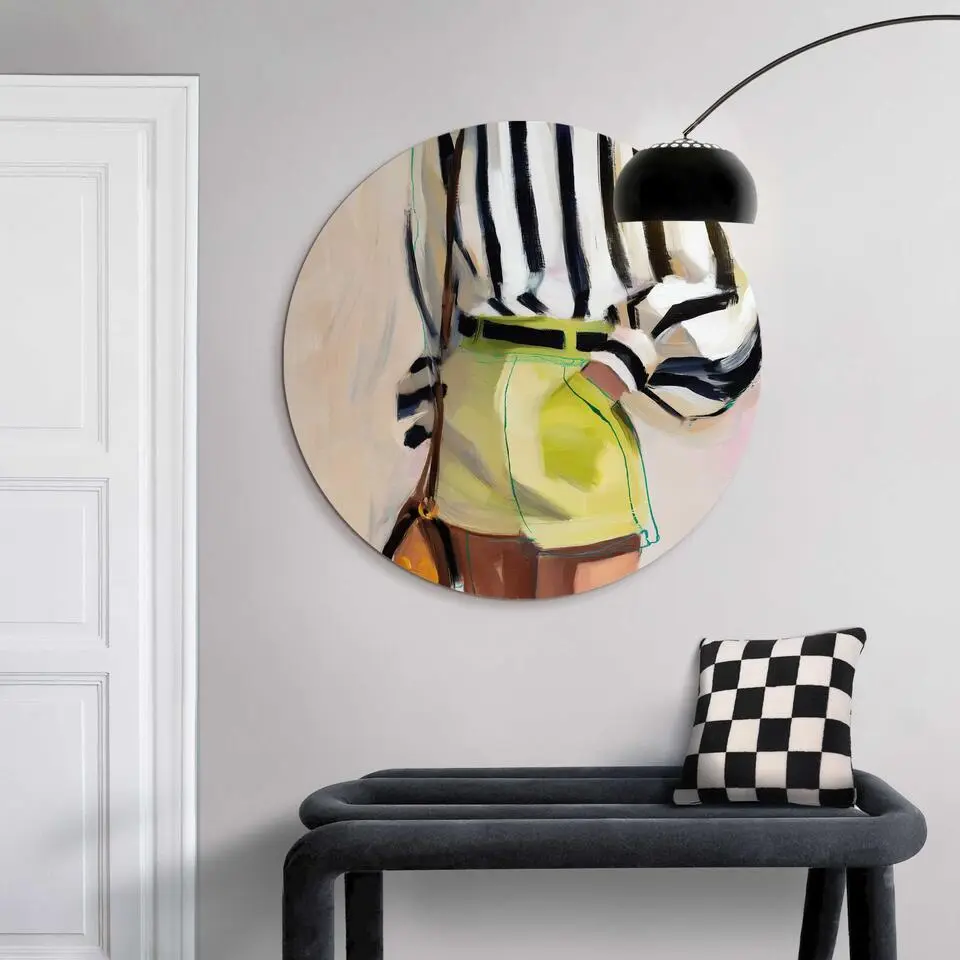 Glasschilderij Zomerse outfit - &Oslash; 70 - Groen