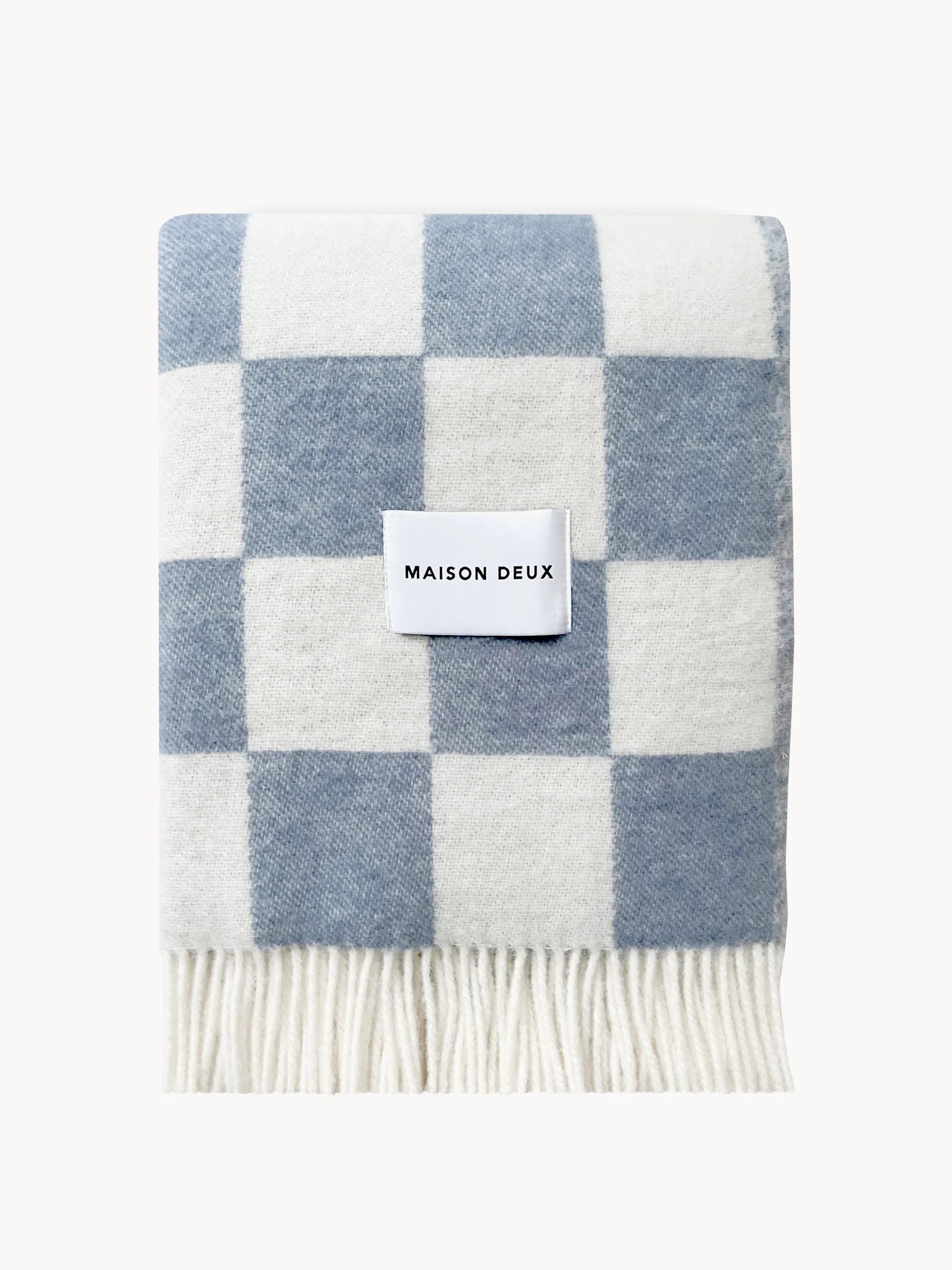 Woll-Wurfdecke Checkerboard mit Karomuster