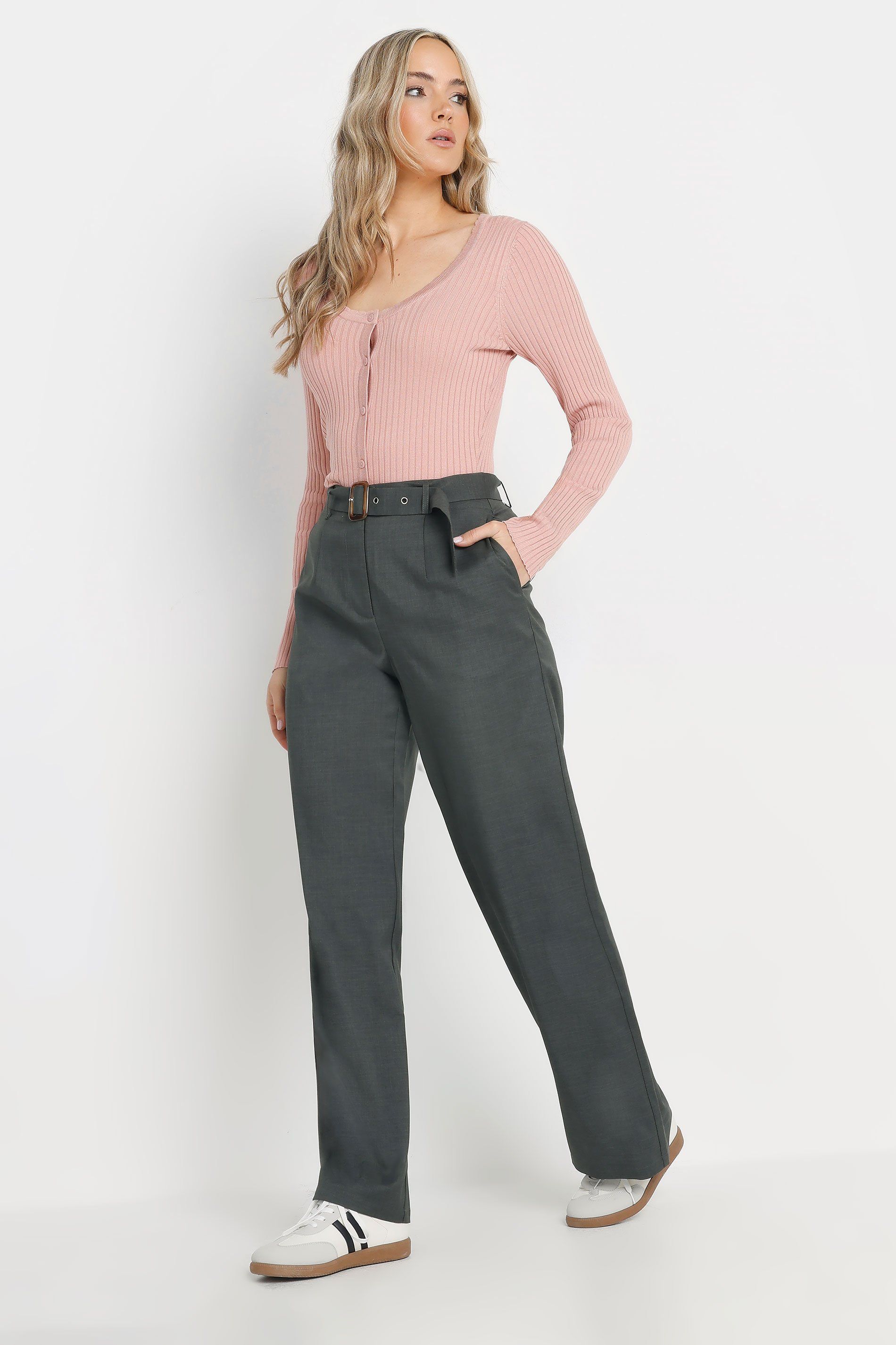 Long Tall Sally Tall Belted Wide Leg Trousers