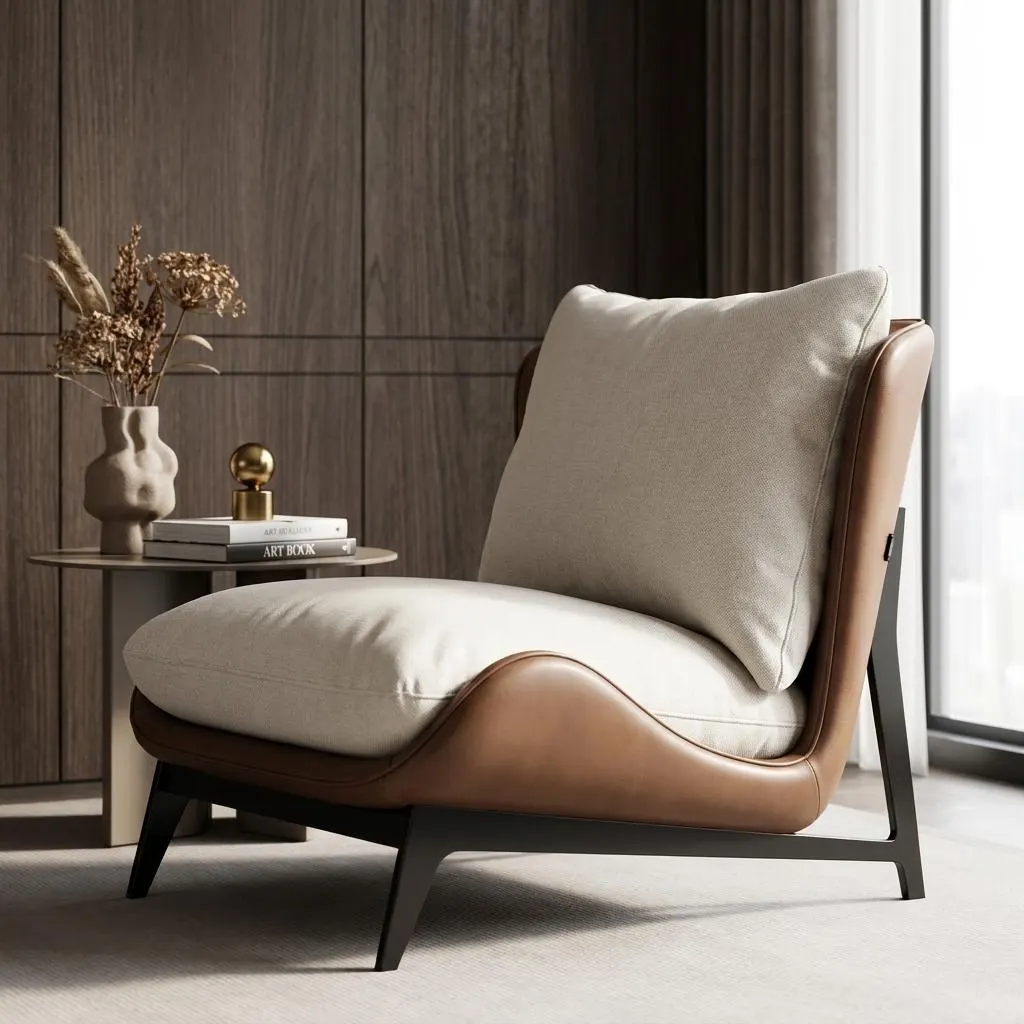 Modern Accent Lounge Chair, Upholstered Reading Chair, Luxury Single Sofa Chair, Contemporary Armchair, Bedroom Living Room Seating