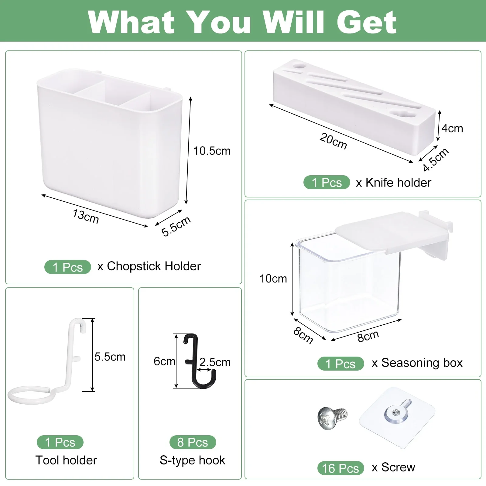 Peg Board Organizer Kit Included S-type Hook Pegboard Bins for Garage Craft Room - White