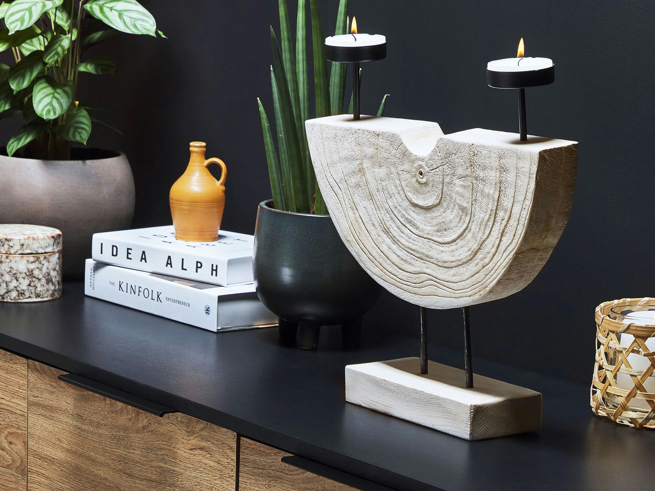 APANGO - Bougeoir blanc 35 cm