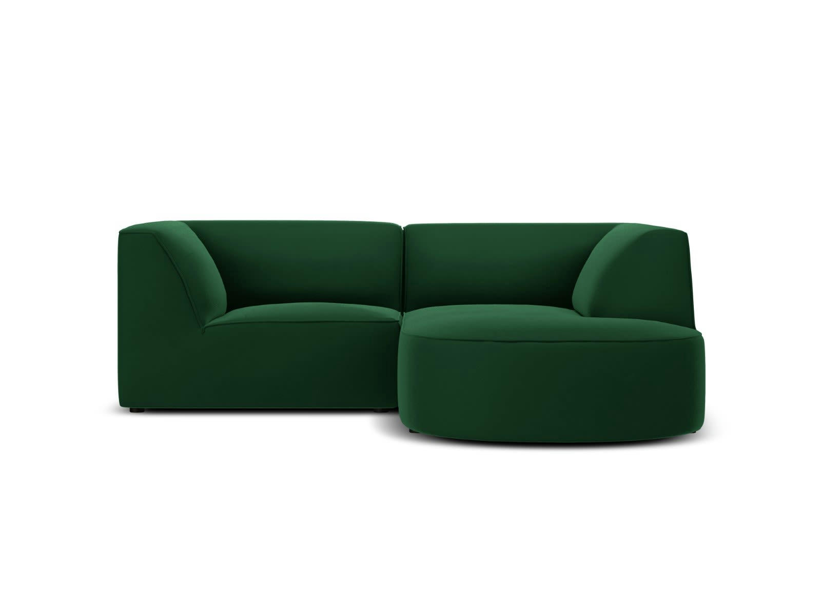 CHARLES - Canapé D'Angle Droit 3 places en Velours Vert