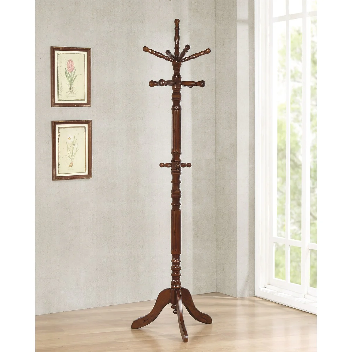Cosman Rubberwood 11-hook Coat Rack