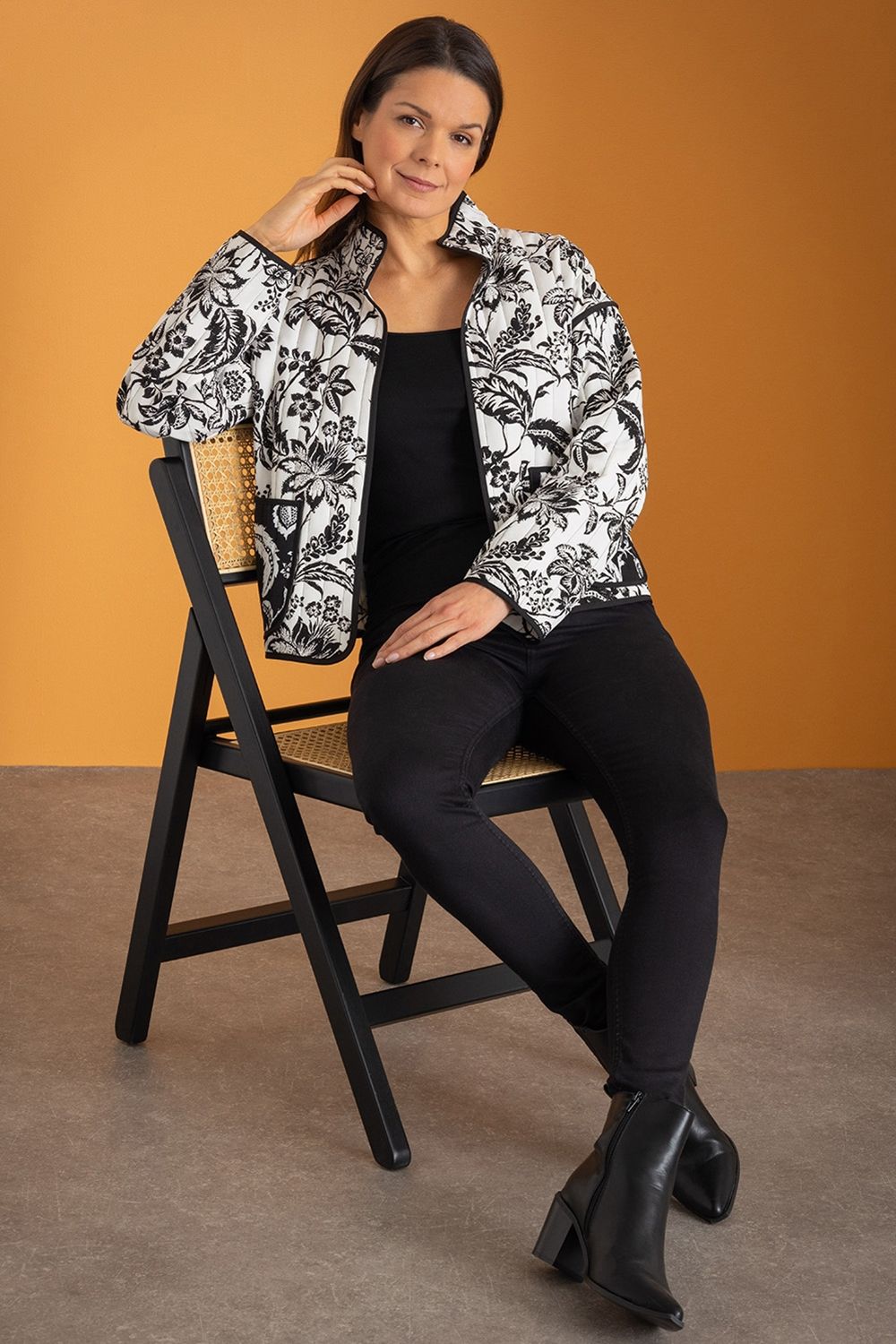 Klass. Botanical Print Quilted Jacket