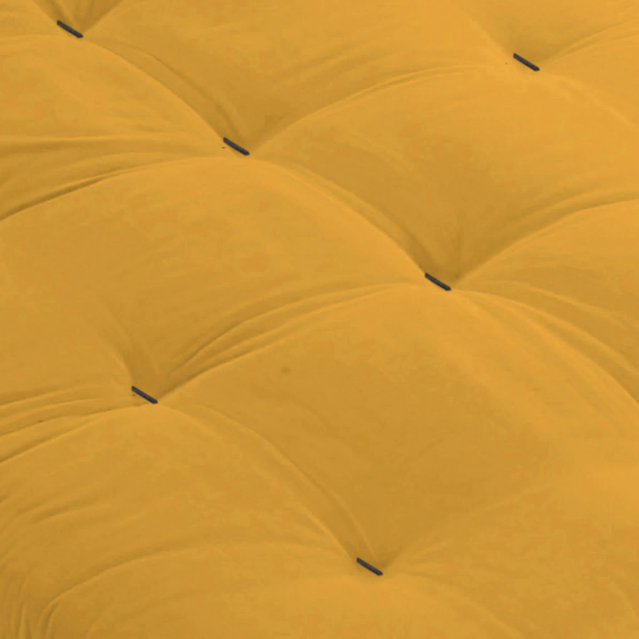 - Futon coton + mousse mémoire anti-taches jaune 90x200