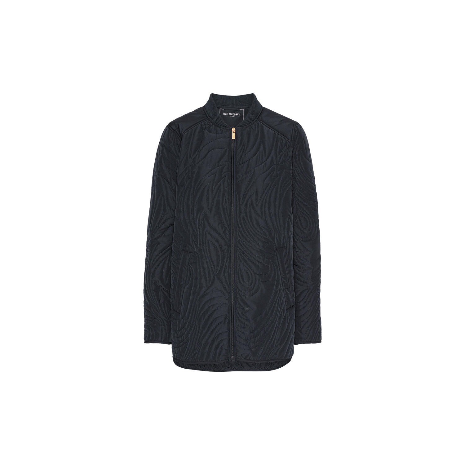 Short Quilt Jacket With Rib, dark indigo