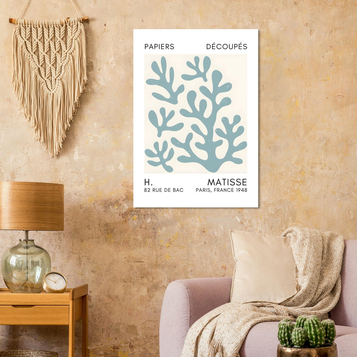 Artfulprints Poster Matisse – Coral shadows turquoise  - 70x100 cm - Turquoise