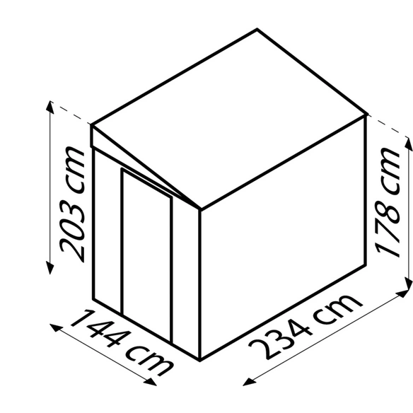Wand-Zierde »LeanTo 58«, Stahl, Pultdach, 3,37 m², BxT: 155 x 242 cm, anthrazit